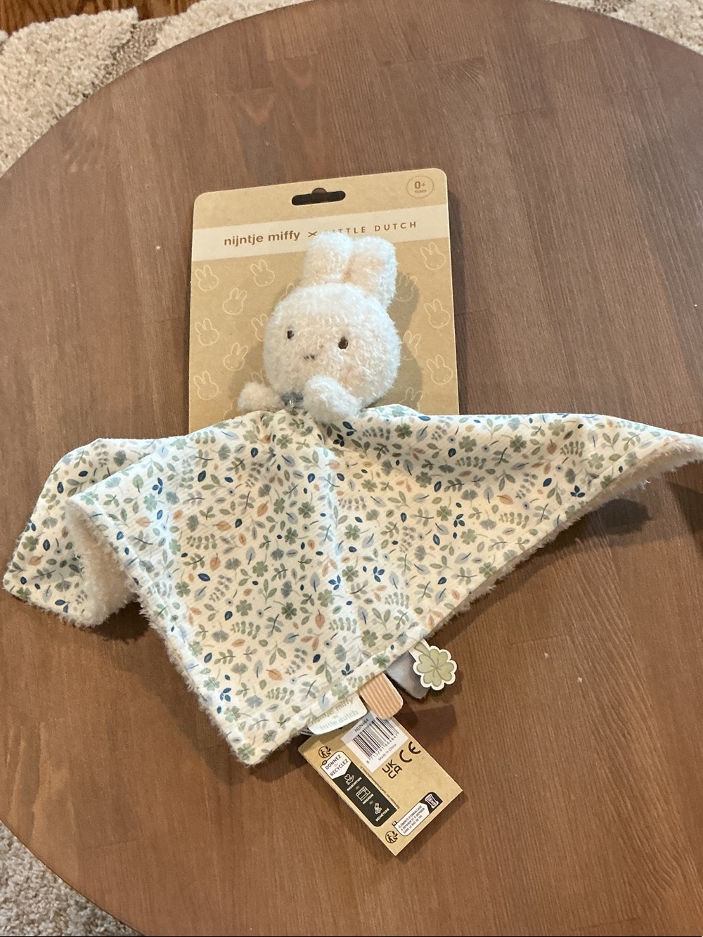 Nijntje x Miffy Cream Bunny Comforter - Soft Floral Security Blanket